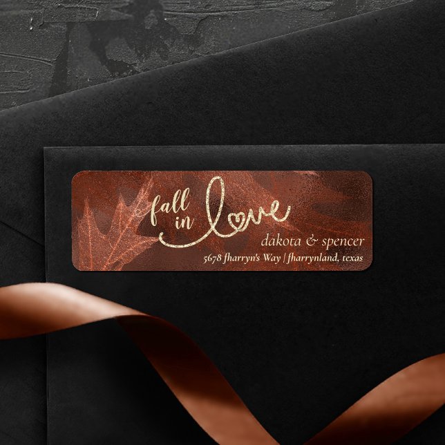 Fall in Love with Autumn | Rustic Wedding Address Label (Creator Uploaded)