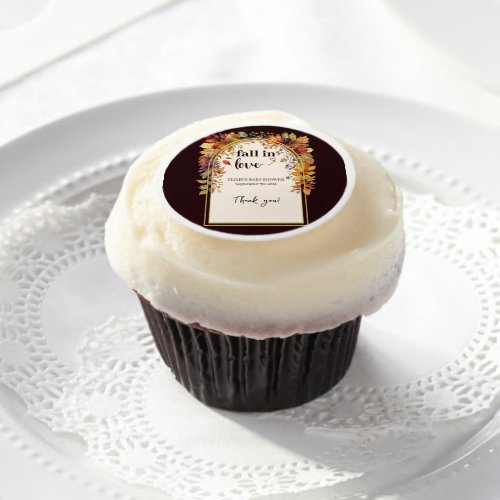 Fall In Love With Baby Autumn Leaves Shower Edible Frosting Rounds