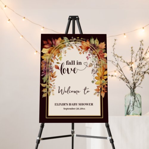 Fall In Love With Baby Autumn Leaves Shower Foam Board