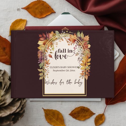 Fall In Love With Baby Autumn Leaves Shower Guest Book