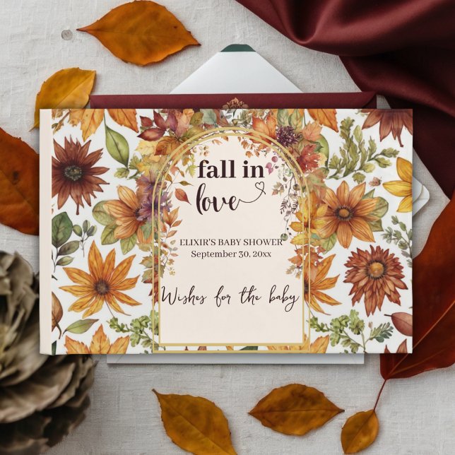 Fall In Love With Baby Autumn Leaves Shower Guest Book (Creator Uploaded)