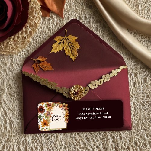 Fall In Love With Baby Autumn Leaves Shower Label