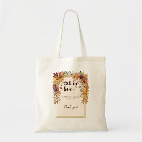 Fall In Love With Baby Autumn Leaves Shower Tote B