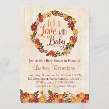 Fall In Love With Baby Shower Invitation by Pixabelle at Zazzle