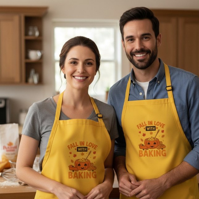 Fall In Love with Baking Pumpkin Spice Baking Gift Adult Apron (Creator Uploaded)