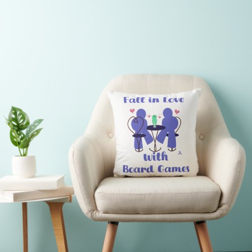 Fall In Love With Board Games Meeple Life Throw Pillow
