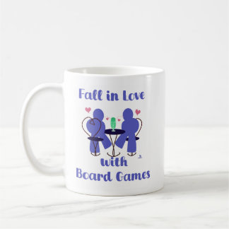 Fall In Love With Board Games Meeple Motto Coffee Mug