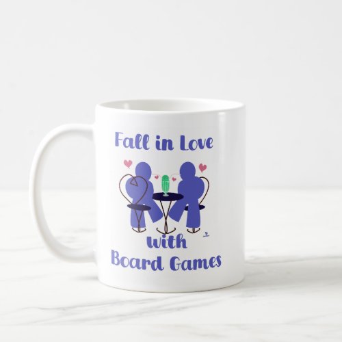 Fall In Love With Board Games Meeple Motto Coffee Mug