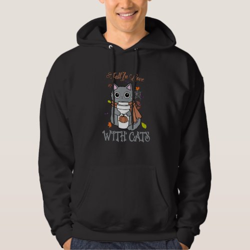 Fall In Love With Cats Cute Cat Pumpkin Spice Fall Hoodie
