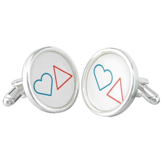 "Fall in Love with Change" Silver Cufflinks (Angled)