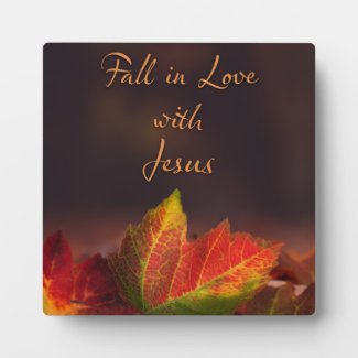 Fall in Love with Jesus Christian Plaque Sign