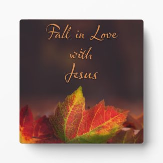 Fall in Love with Jesus Christian Plaque Sign