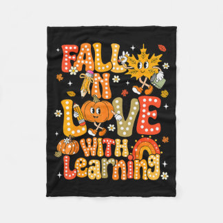 Fall In Love With Learning Autumn Thanksgiving Pum Fleece Blanket
