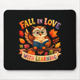 Fall in love with learning owl funny thanksgiving mouse pad