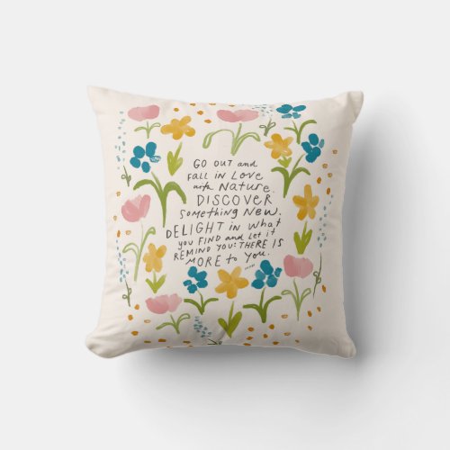 Fall in love with nature _ inspirational quote pos throw pillow