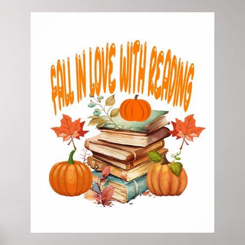 Fall in love with reading Book Lover Poster
