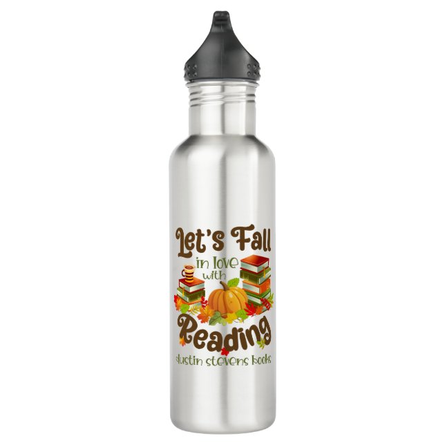 Fall in Love With Reading Dustin Stevens Books Stainless Steel Water Bottle (Right)