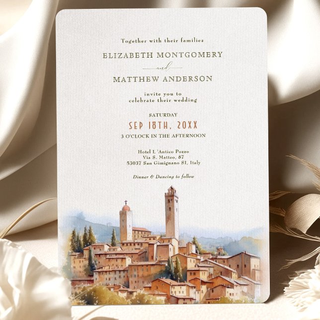 Fall in Love with San Gimignano Italy Wedding  Invitation (Creator Uploaded)