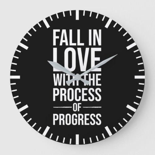 Fall In Love With The Process _ Gym Hustle Large Clock