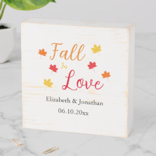 Fall In Love Wooden Box Sign