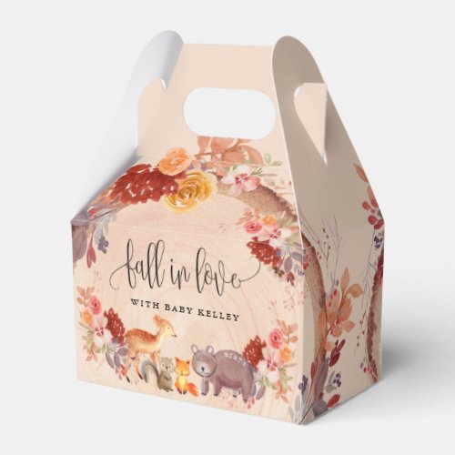 Fall in Love Woodland Animals Rustic Baby Shower Favor Boxes