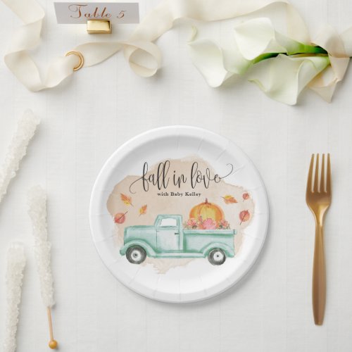 Fall in LoveFarm Truck Baby Shower Dessert Paper Plates