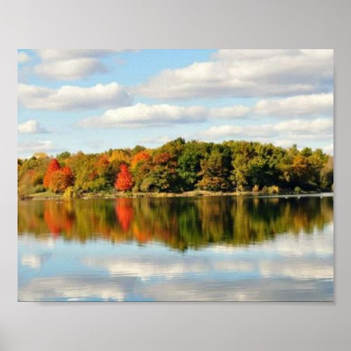 Fall In Pure Michigan Colorful Reflection Poster