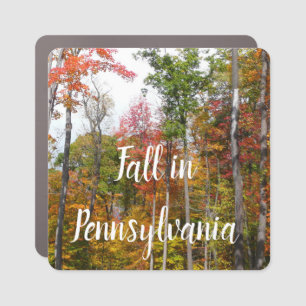 Fall in the Forest Colorful Autumn Photography Car Magnet