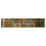 Fall in the Forest Colorful Autumn Photography Desk Name Plate