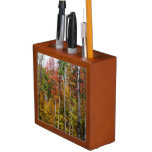 Fall in the Forest Colorful Autumn Photography Desk Organizer