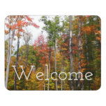 Fall in the Forest Colorful Autumn Photography Door Sign