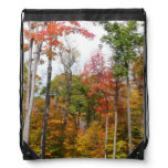 Fall in the Forest Colorful Autumn Photography Drawstring Bag
