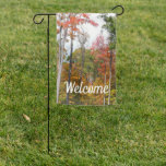 Fall in the Forest Colorful Autumn Photography Garden Flag