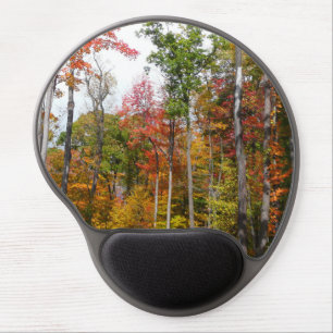 Fall in the Forest Colorful Autumn Photography Gel Mouse Pad
