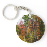 Fall in the Forest Colorful Autumn Photography Keychain