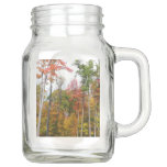 Fall in the Forest Colorful Autumn Photography Mason Jar