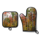 Fall in the Forest Colorful Autumn Photography Oven Mitt & Pot Holder Set