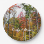Fall in the Forest Colorful Autumn Photography Paper Plates
