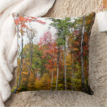 Fall in the Forest Colorful Autumn Photography Throw Pillow