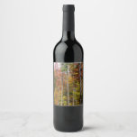 Fall in the Forest Colorful Autumn Photography Wine Label