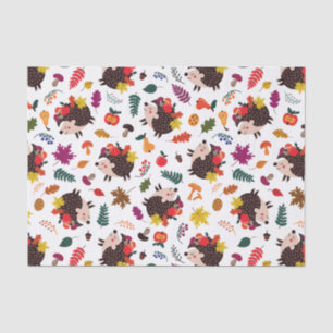Fall in the Forest Cute Hedgehog with Fruit Tissue Paper