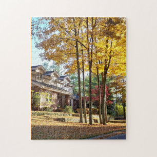 Fall in the Neighborhood Autumn Leaves Puzzle