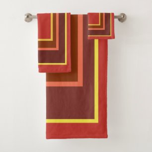 Fall Indian Corn Yellow Red Orange Geometric Bath Towel Set