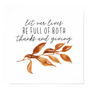 Fall Inspirational Happy Thanksgiving Poster