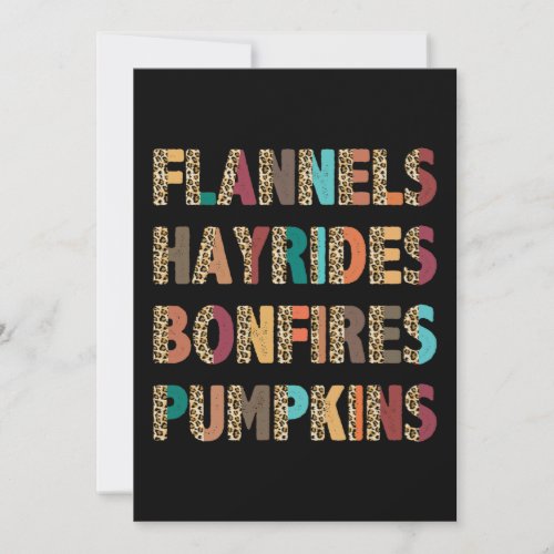 Fall Inspired Flannels Hayrides Bonfires Pumpkins Invitation