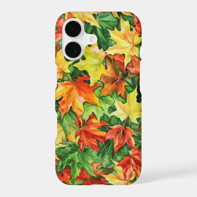Fall Inspired Yellow Maple Leaves iPhone Case (Back)
