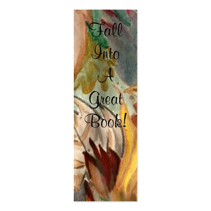 Fall Into A Great Book Autumn Leaves Painting Business Card Templates