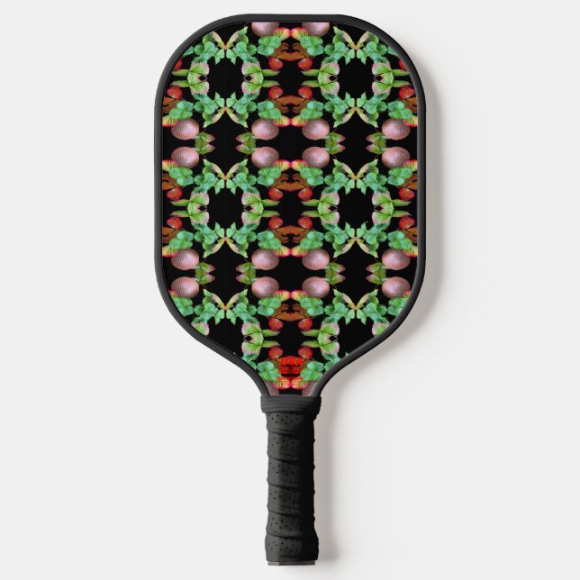Fall Into Strawberry Season Backyard Garden Photo Pickleball Paddle (Front)