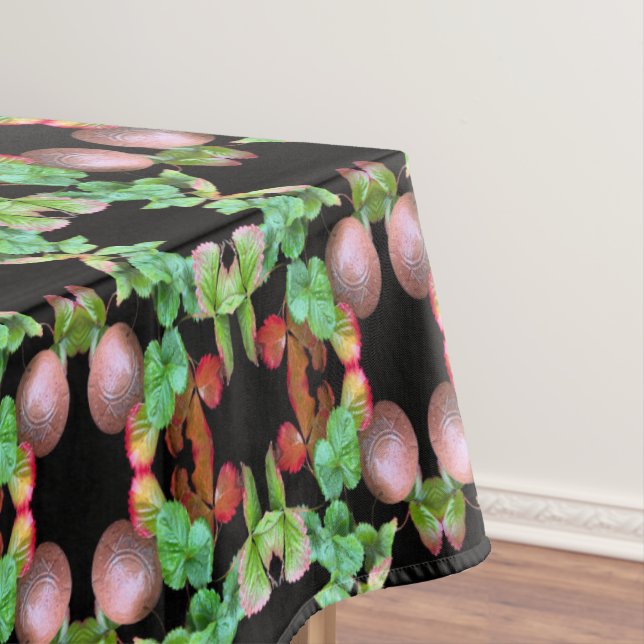 Fall Into Strawberry Season Backyard Garden Photo Tablecloth (In Situ)