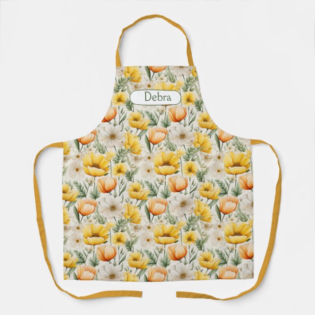 Fall into the Spring Flowers - customized Apron (Front)